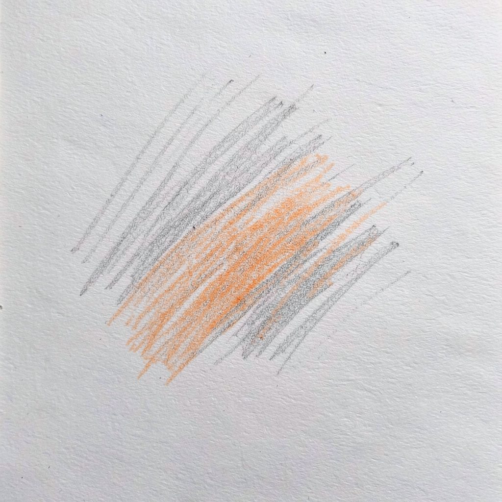 Graphite pencil sketch of a science fair display board standing on a table, rendered in soft gray tones with a calm, focused mood